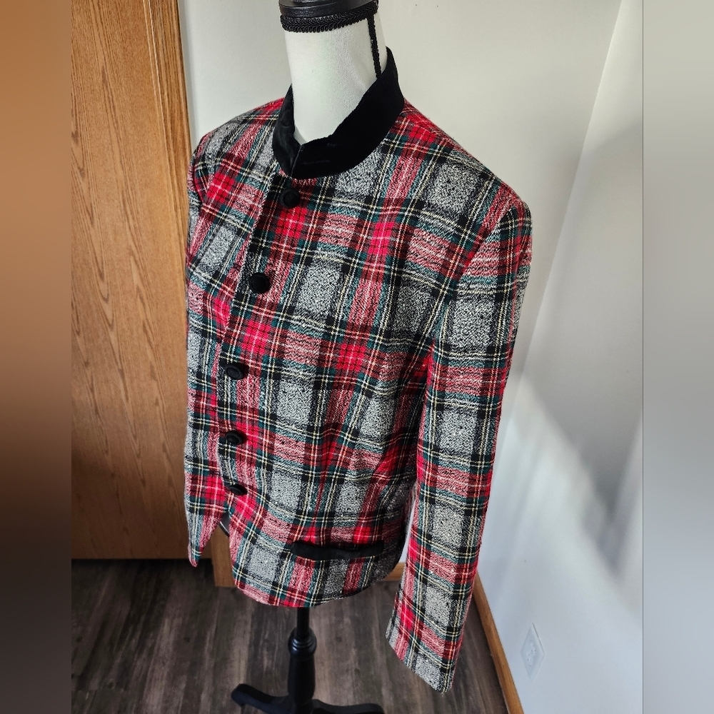 Vintage Pendleton Wool Holiday Plaid  Blazer - Picture 4 of 6